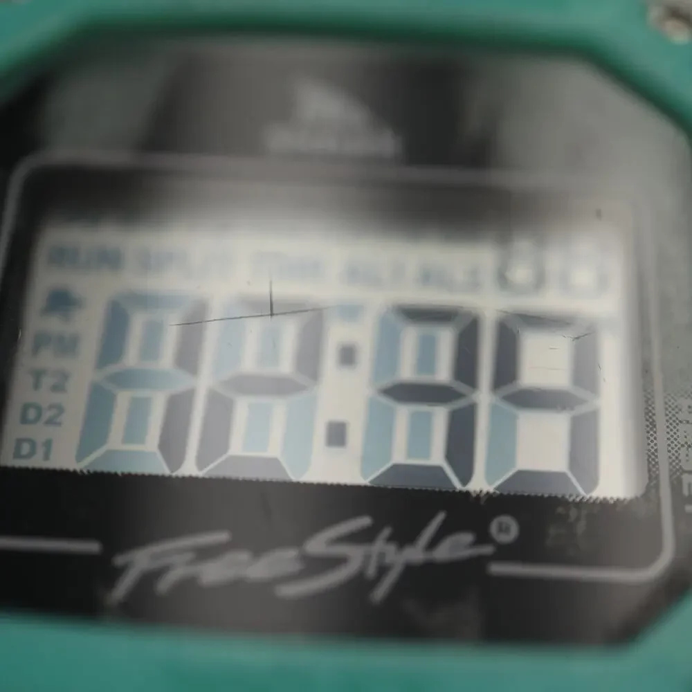 Freestyle Shark Clip Digital Watch 38mm Light Blue Nylon Strap with New Battery